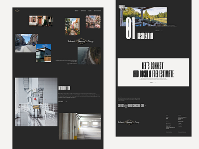 Robert Geans - Home Page branding concrete cta design figma footer home page hover animations introduction logo robert geans services ui ux uxui design web design