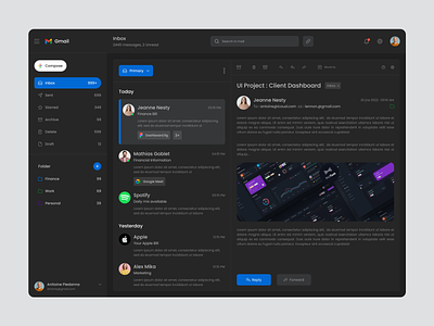 Gmail Redesign admin dashboard email email broadcast email creator emailtemplate gmail inbox mailchimp saas template tools ui design ui kit uiux user interface ux design webapp webdesign