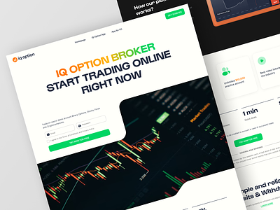 IQ Option - Trading Platform blockchain branding broker crypto design exchange finance fintech minimal trading ui ux web design website design