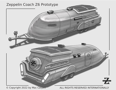 Zeppelin Coach Z6 Design 3d book illustration branding camper design graphic design illustration mac carpeli prototype rv