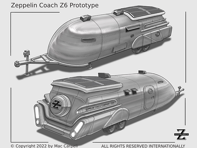 Zeppelin Coach Z6 Design 3d book illustration branding camper design graphic design illustration mac carpeli prototype rv