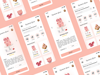 Dessert Mobile App app design figma graphic design mobile app ui uiux