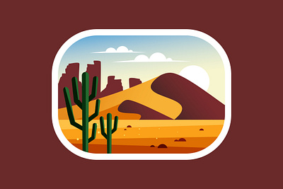 Desert landscape with cactus, hills and mountains mexico