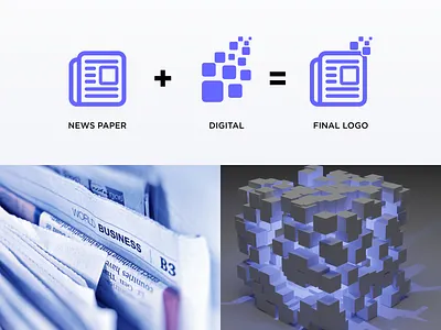 Newspaper and Digita Logo Combination brand branding color design digatl logo digital digital news logo illustration logo newspaper newspaper logo prio hans typography ui ux vector