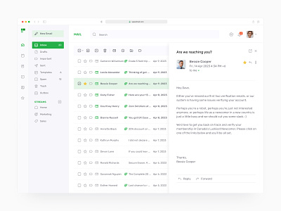 Speed Mail - Mailbox Concept Application app design dashboard email email application inbox light mailbox minimal navigation navigation bar outbox postbox webapplication