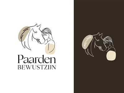 Paarden Bewustzijn | Horse Riding Club Lineart Logo Concept animal animal illustration branding club logo creative custom illustration elegant farm graphic design horse logo icon illustration lineart logo mehedi islam minimal minimalism stallion unused logo woman