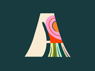 Day 1: A (36 Days of Type 2023) a alphabet collage colorful groovy hand lettering illustration letterform lettering sans serif type typography