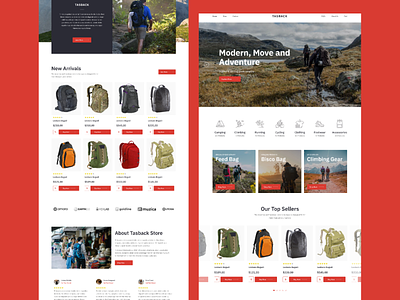Backpack Figma Ecommerce Template bags clothing ecommerce fashion footwear handbags home page landing page luggage marketplace outdoor shoe shop sports store travel ui design web design web page website