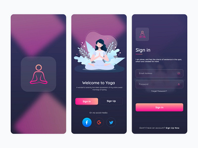 Yoga - App Design branding design graphic design minimal self improvment self training app yoga app design