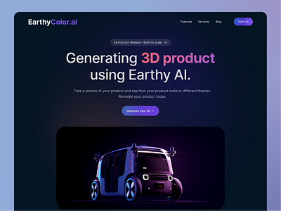 3d Ai Creator Landing page 3d ai artificial intelligence branding earthycolor editor graphic design mrinmoy krishna product ui ux web3 website
