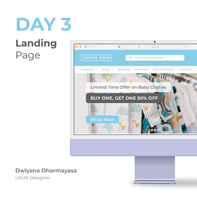 Challenge Day 3 - Landing Page baby blue clean landing page modern product ui uiux user interface ux web