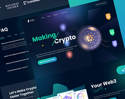 Cryptocurrency Landing Page 3d animation blockchain coins crypto crypto landing page cryptocurrency cryptomarket defi design figma finance icons landing page page swap ui web web design website