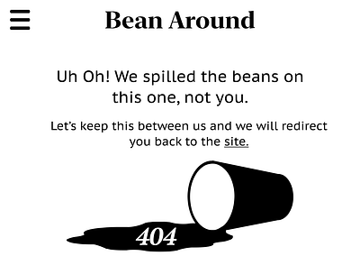 Daily UI: Day 8 - 404 Page 100days 100daysofdesign 404 404page beans challenge coffee dailydesign design designer designthinking error figma graphic design illustration page ui uiuxdesign ux website