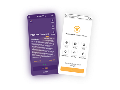 Pi Network & Pi Browser app redesign concept app concept design icon pi browser pi network redesign ui ux