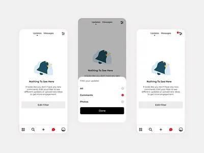 Pinterest app update error and filter screen redesign concept app concept design pinterest redesign ui ux