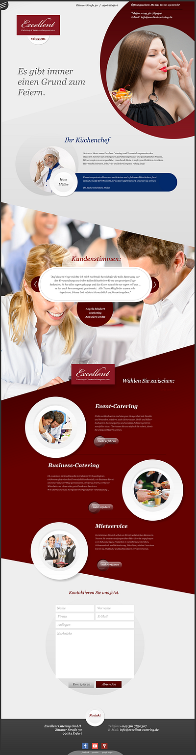 Excellent Catering catering elegant erfurt excellent harder modern one pager steffen stylish