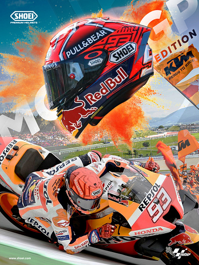 SHOEI - MotoGP Edition Poster design graphic design helmet illustration poster product