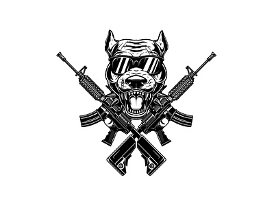 Military dog army dog graphic design illustration logo pitbull soldier vector