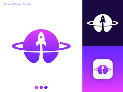 Planet Logo - Rocket Logo branding design graphic design icon illustration logo vector