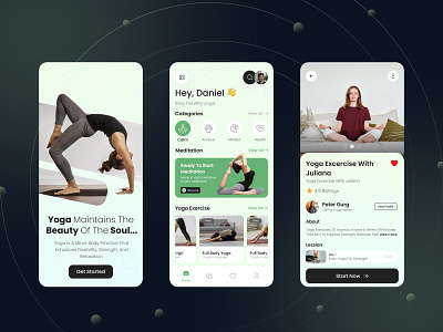Yoga_Meditation_app meditationapp mobile design mobileapp ui yoga
