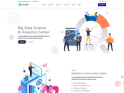 Applied big data branding data science website design graphic design minimal website analytics center