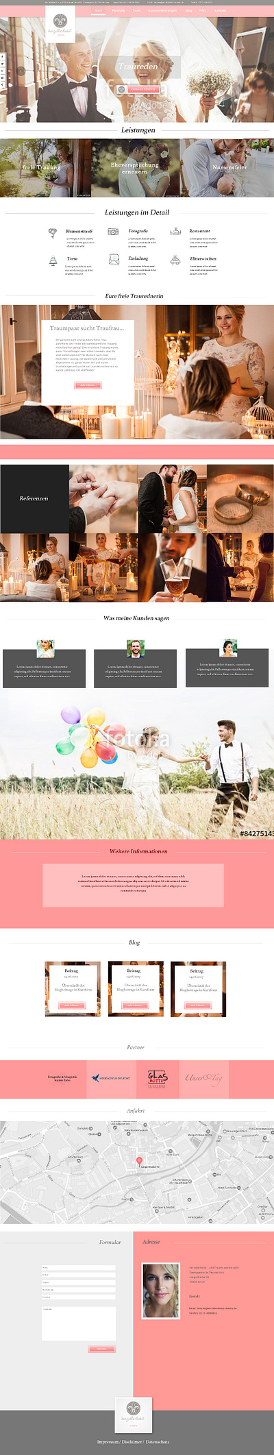 Herzallerliebst Events adobe adobe xd design erfurt harder heiraten one pager steffen traureden ui ux uxui web webdesign wordpress xd