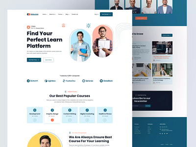 Educax- E-learning, Education, Kindergarten LMS Figma Template backend course e learning education education platform education website frontend kindergarten latest website lms modern design online learning study the tork tork tutor ui ux