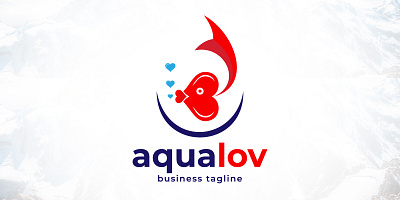 Lovely Fish Aquarium Logo Design dish