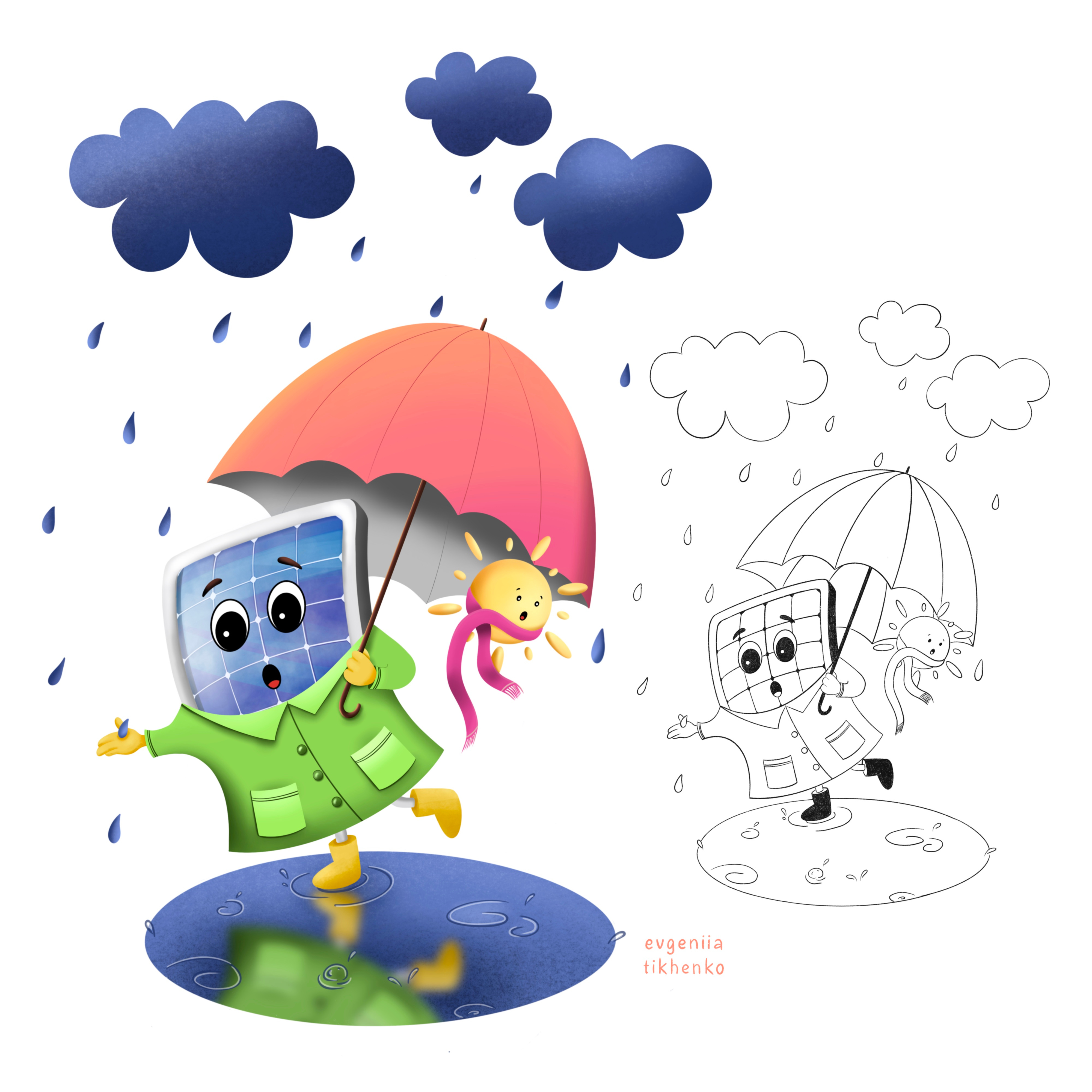 Mascot | Character Design 2d art branding character character design digital green energy illustration kids illustration mascot mascot design sketch solar panel solar system