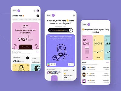 Pixo. - NFT Creator App app app design crypto cryptocurrency design e commerce marketplace mobile mobile app mobile app design mobile ui nft nft app nft creator nft ui ui ui design voice