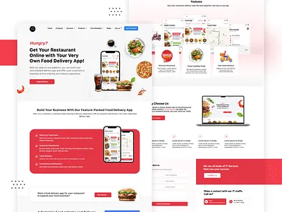 Food Delivery App Development - Landing Page Design app branding clean company design development digital agency food food delivery landing landing page logo page product design ui user interface ux web design website website design