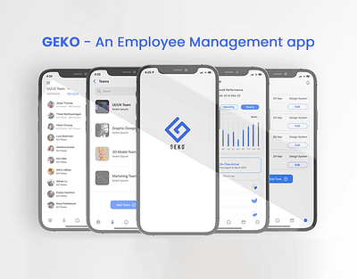 Geko - An Employee Management App app branding case study design employee management ui ux