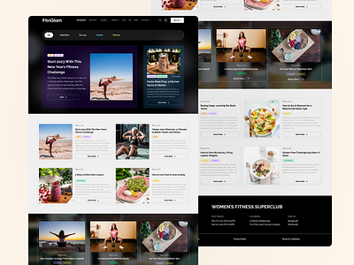 Blog Page For FitnGlam animation branding design graphic design illustration logo typography ui ux vector