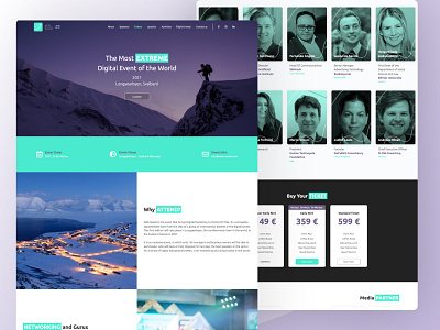 Event Landing Page design interface ui