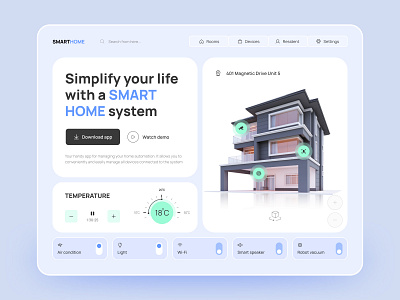 Smart Home Website Concept concept ui uiux ux web web design website