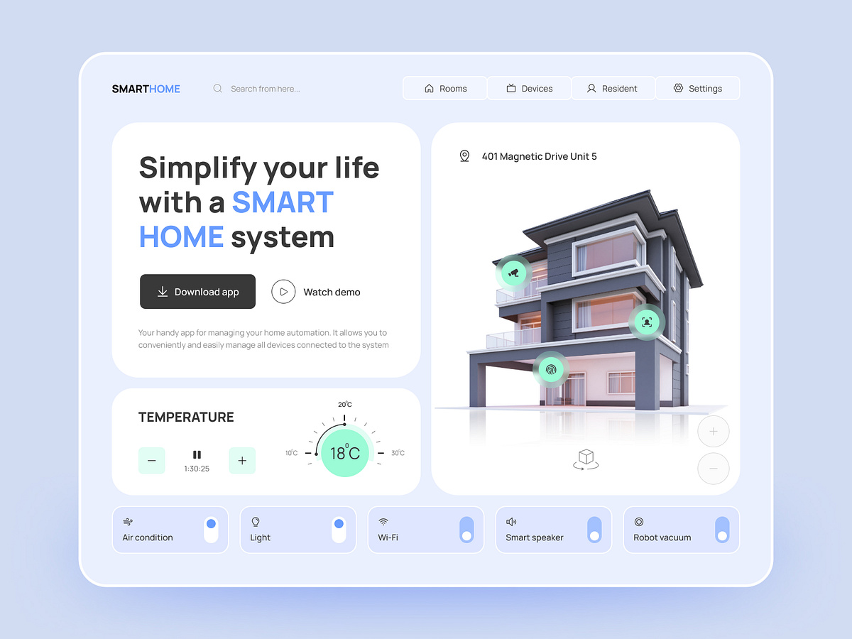 Smart Home Website Concept by Bato on Dribbble