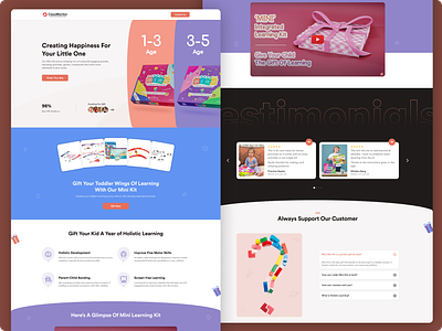 Kids Education Website children website clean design e commerse education website gift service graphic design kid education landing page kid education website landing page leraning center ui ux web design