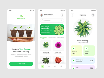 Plant Care - App Design 3d animation app design app insp best app branding creative design flower graphic design illustration logo modern design motion graphics plant plant app plant care app ui ui design web design