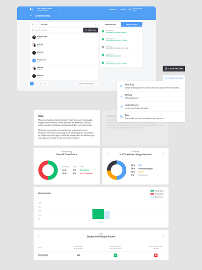 Regulatory compliance suite design app design ui web