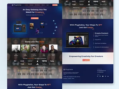 Landing Page For Phygitalize animation branding design graphic design illustration logo typography ui ux vector