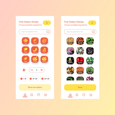 Redesign - What's Cooking? 👩‍🍳 app app design clean design cooking app design figma food app icon design product design recipe app ui ux wireframe