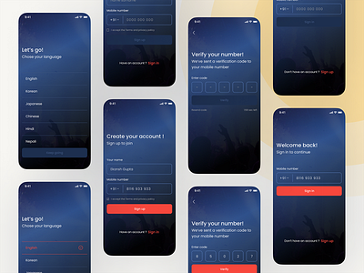 Stunning Log In/Sign Up Screen Designs for Our Music Player App design graphic design log in process log in sign up login screen signup screen ui ux visual design