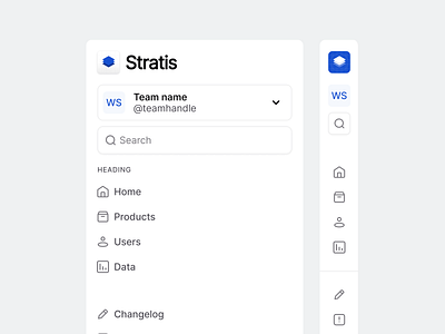 Stratis UI - Navigation clean collapse components dashboard design interface menu minimal navigation product settings side panel simples ui ui design ux ux design web workspace