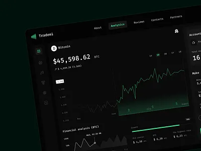 Trademi crypto platform crypto dark dashboard design finance flat home layo mode navigation page platform studio ui ux website