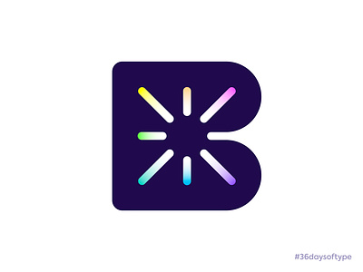 B for Bright #36daysoftype b branding bright icon lights logo monogram negative space star