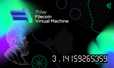 Pi Day Celebration for Filecoin Virtual Machine brand branding colors filecoin fvm illustration math numbers pi teal vector violet