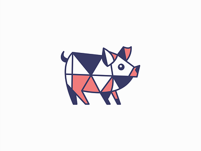 Geometric Pig Logo abstract animal branding character design emblem farm geometric grill icon illustration kids logo mark mascot pet pig pork restaurant vector