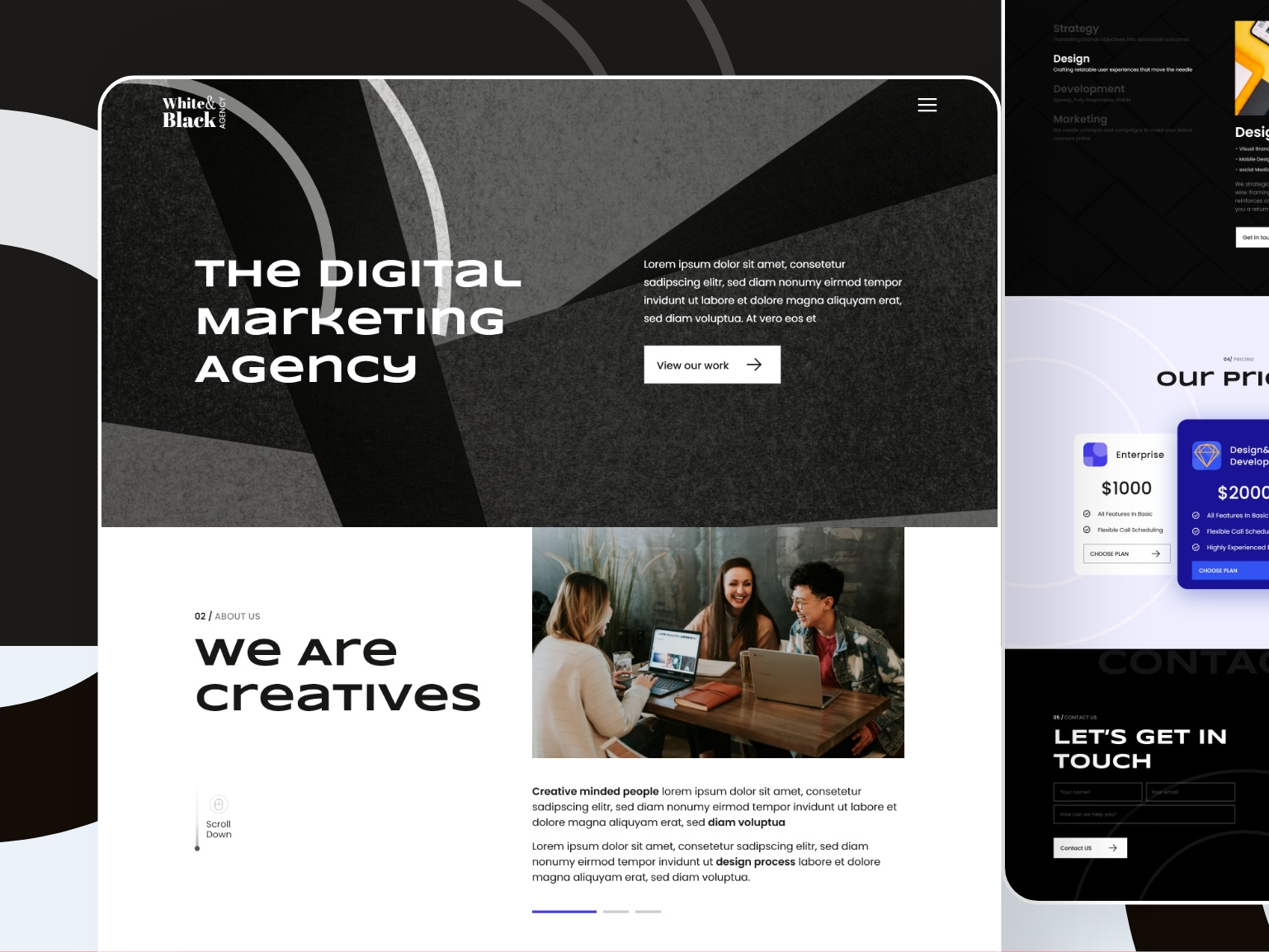 White&Black Agency - Landing Design by Hamza on Dribbble