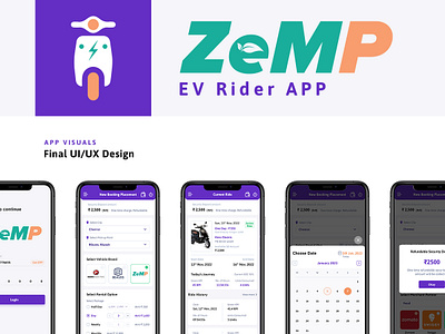 ZeMP EV Rider App adobe adobe xd app design interaction interaction design ui uiux design ux visual visual design xd