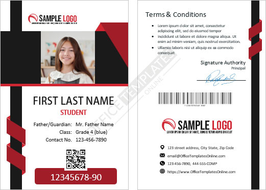 FREE Student ID Card Design Templates by Office Templates Online on ...